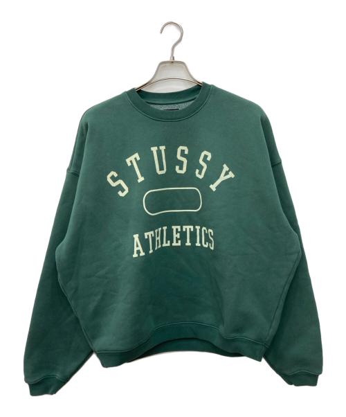 stussy（ステューシー）stussy (ステューシー) ATHLETICS CREW グリーン サイズ:M 未使用品の古着・服飾アイテム