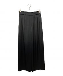 ELLIE（エリー）の古着「サテンワイドパンツ」｜ブラック