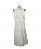theoryセオリー）の古着「Sleek Poplin PLT SK Midi DR」｜ホワイト