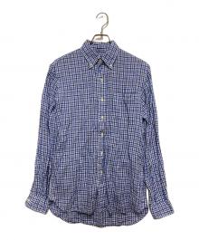 POLO RALPH LAUREN（ポロ・ラルフローレン）の古着「リネンチェックシャツ」｜ブルー