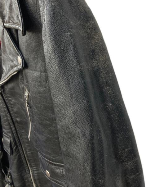 GENUINE HORSEHIDE（ジェニュイン・ホースハイド）GENUINE　HORSEHIDE (ジェニュイン・ホースハイド) ホースレザーダブルライダースジャケット ブラック サイズ:不明の古着・服飾アイテム