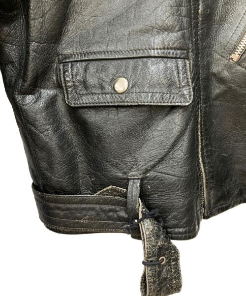 GENUINE HORSEHIDE（ジェニュイン・ホースハイド）GENUINE　HORSEHIDE (ジェニュイン・ホースハイド) ホースレザーダブルライダースジャケット ブラック サイズ:不明の古着・服飾アイテム