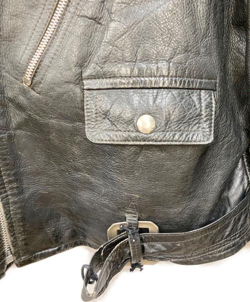 GENUINE HORSEHIDE（ジェニュイン・ホースハイド）GENUINE　HORSEHIDE (ジェニュイン・ホースハイド) ホースレザーダブルライダースジャケット ブラック サイズ:不明の古着・服飾アイテム
