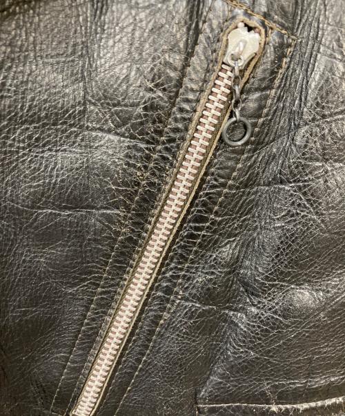 GENUINE HORSEHIDE（ジェニュイン・ホースハイド）GENUINE　HORSEHIDE (ジェニュイン・ホースハイド) ホースレザーダブルライダースジャケット ブラック サイズ:不明の古着・服飾アイテム