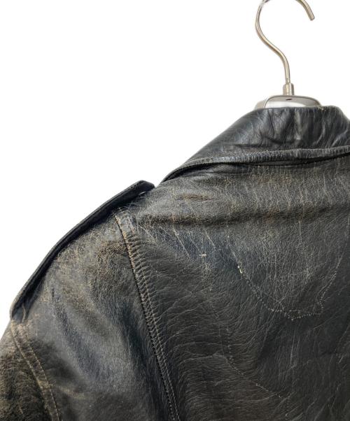 GENUINE HORSEHIDE（ジェニュイン・ホースハイド）GENUINE　HORSEHIDE (ジェニュイン・ホースハイド) ホースレザーダブルライダースジャケット ブラック サイズ:不明の古着・服飾アイテム