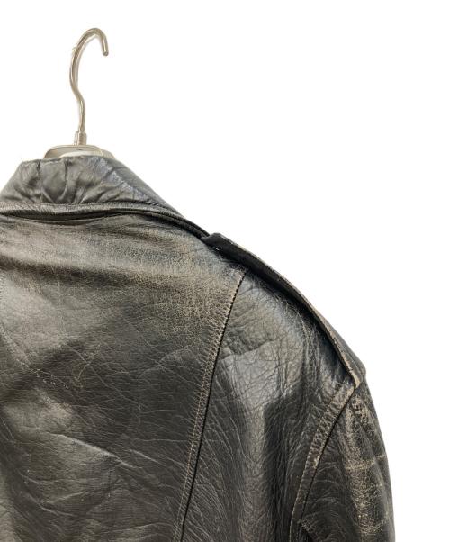 GENUINE HORSEHIDE（ジェニュイン・ホースハイド）GENUINE　HORSEHIDE (ジェニュイン・ホースハイド) ホースレザーダブルライダースジャケット ブラック サイズ:不明の古着・服飾アイテム