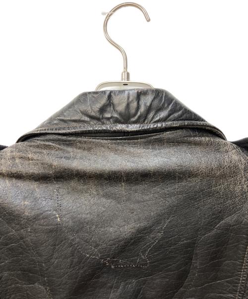 GENUINE HORSEHIDE（ジェニュイン・ホースハイド）GENUINE　HORSEHIDE (ジェニュイン・ホースハイド) ホースレザーダブルライダースジャケット ブラック サイズ:不明の古着・服飾アイテム