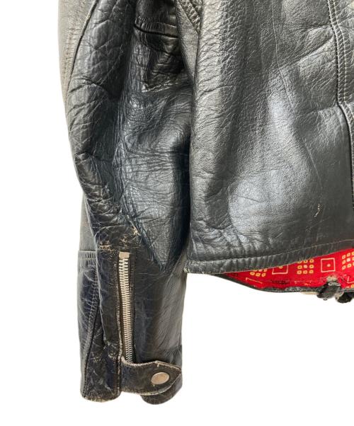 GENUINE HORSEHIDE（ジェニュイン・ホースハイド）GENUINE　HORSEHIDE (ジェニュイン・ホースハイド) ホースレザーダブルライダースジャケット ブラック サイズ:不明の古着・服飾アイテム