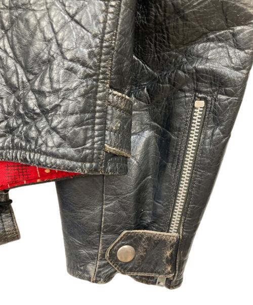 GENUINE HORSEHIDE（ジェニュイン・ホースハイド）GENUINE　HORSEHIDE (ジェニュイン・ホースハイド) ホースレザーダブルライダースジャケット ブラック サイズ:不明の古着・服飾アイテム