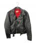 GENUINE　HORSEHIDE（ジェニュイン・ホースハイド）の古着「ホースレザーダブルライダースジャケット」｜ブラック