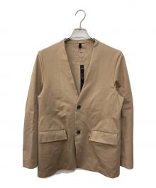 ESTNATION×tecler（エストネーション×テクラー）の古着「ノーカラーポンチセットアップジャケット」｜ベージュ