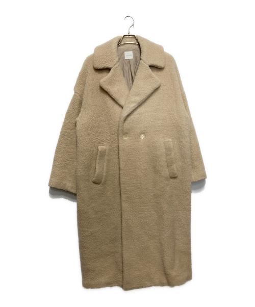 Toujours（トゥジュー）Toujours (トゥジュー) カシミヤ混ボアウールコート アイボリー サイズ:２の古着・服飾アイテム