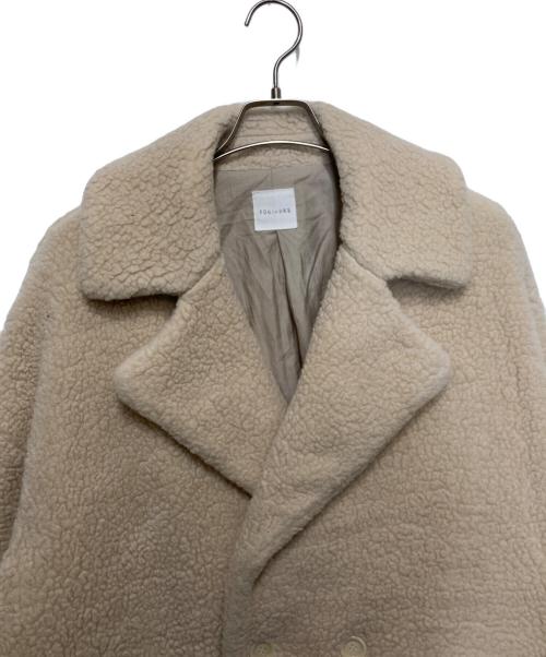 Toujours（トゥジュー）Toujours (トゥジュー) カシミヤ混ボアウールコート アイボリー サイズ:２の古着・服飾アイテム