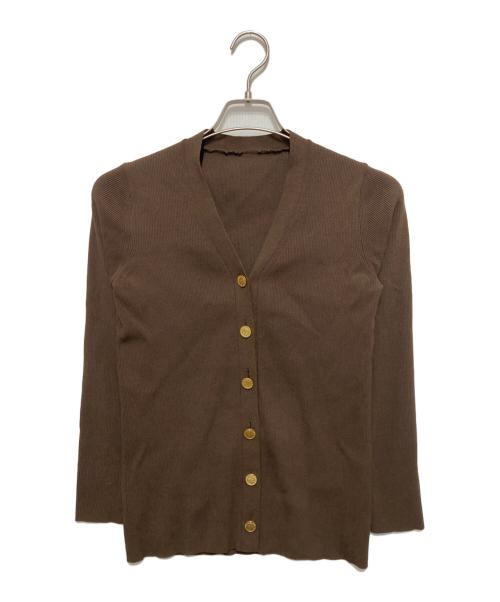 MUSE de Deuxieme Classe（ミューズ ドゥーズィエム クラス）MUSE de Deuxieme Classe (ミューズ ドゥーズィエム クラス) DINER RIB Vネックカーディガン ブラウン サイズ:不明の古着・服飾アイテム