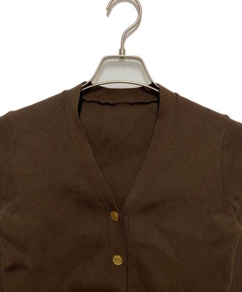 MUSE de Deuxieme Classe（ミューズ ドゥーズィエム クラス）MUSE de Deuxieme Classe (ミューズ ドゥーズィエム クラス) DINER RIB Vネックカーディガン ブラウン サイズ:不明の古着・服飾アイテム