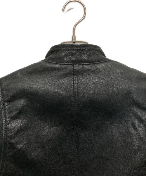 POLO JEANS CO.（ポロジーンズカンパニー）POLO JEANS CO. (ポロジーンズカンパニー) 星条旗ワッペンシングルレザージャケット ブラック サイズ:Sの古着・服飾アイテム