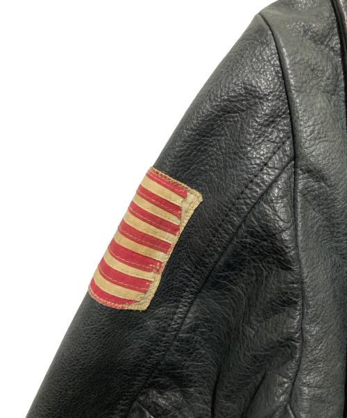 POLO JEANS CO.（ポロジーンズカンパニー）POLO JEANS CO. (ポロジーンズカンパニー) 星条旗ワッペンシングルレザージャケット ブラック サイズ:Sの古着・服飾アイテム