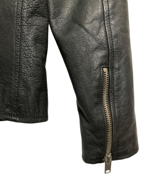 POLO JEANS CO.（ポロジーンズカンパニー）POLO JEANS CO. (ポロジーンズカンパニー) 星条旗ワッペンシングルレザージャケット ブラック サイズ:Sの古着・服飾アイテム