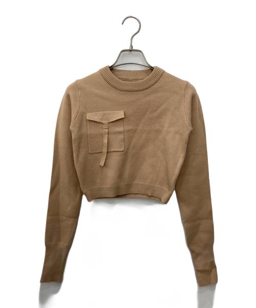 darich（ダーリッチ）darich (ダーリッチ) フラップポケットニットトップス ベージュ サイズ:Free 未使用品の古着・服飾アイテム