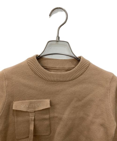 darich（ダーリッチ）darich (ダーリッチ) フラップポケットニットトップス ベージュ サイズ:Free 未使用品の古着・服飾アイテム