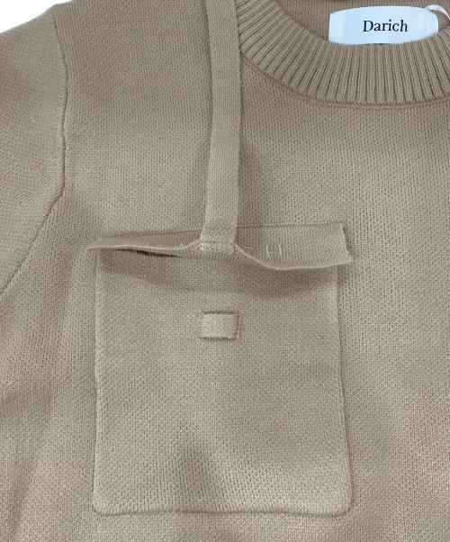 darich（ダーリッチ）darich (ダーリッチ) フラップポケットニットトップス ベージュ サイズ:Free 未使用品の古着・服飾アイテム
