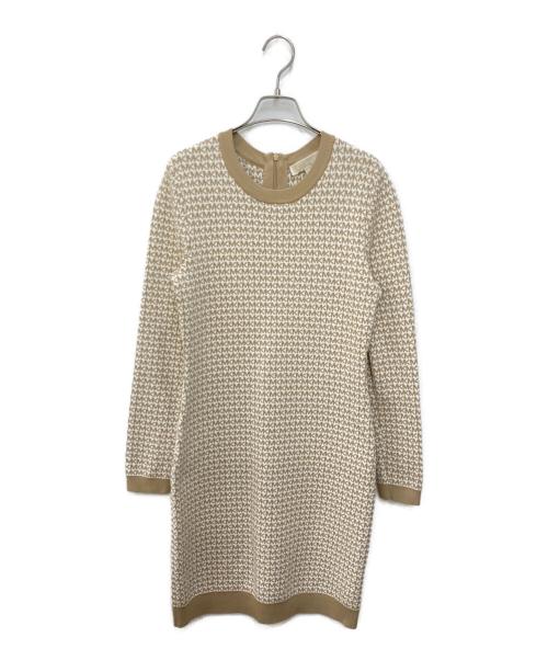 MICHAEL KORS（マイケルコース）MICHAEL KORS (マイケルコース) 総柄モノグラムワンピース アイボリー サイズ:Ｍの古着・服飾アイテム