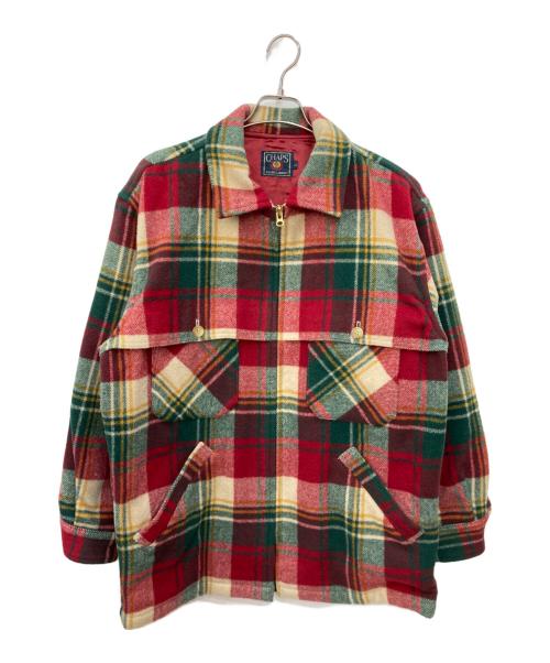 CHAPS RALPH LAUREN（チャップス ラルフローレン）CHAPS RALPH LAUREN (チャップス ラルフローレン) ウール混チェックジャケット レッド サイズ:Ⅼの古着・服飾アイテム