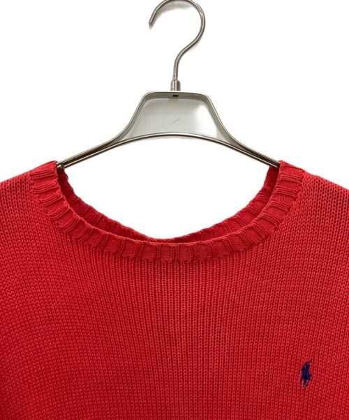POLO RALPH LAUREN（ポロ・ラルフローレン）POLO RALPH LAUREN (ポロ・ラルフローレン) コットンニット レッド サイズ:Ⅼの古着・服飾アイテム
