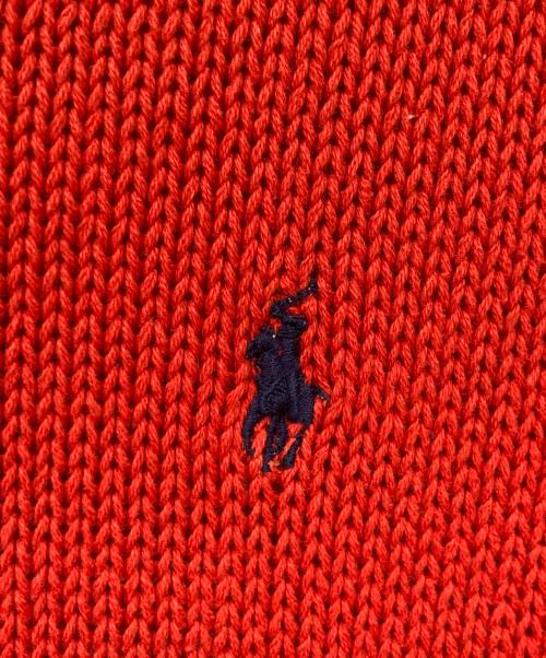 POLO RALPH LAUREN（ポロ・ラルフローレン）POLO RALPH LAUREN (ポロ・ラルフローレン) コットンニット レッド サイズ:Ⅼの古着・服飾アイテム