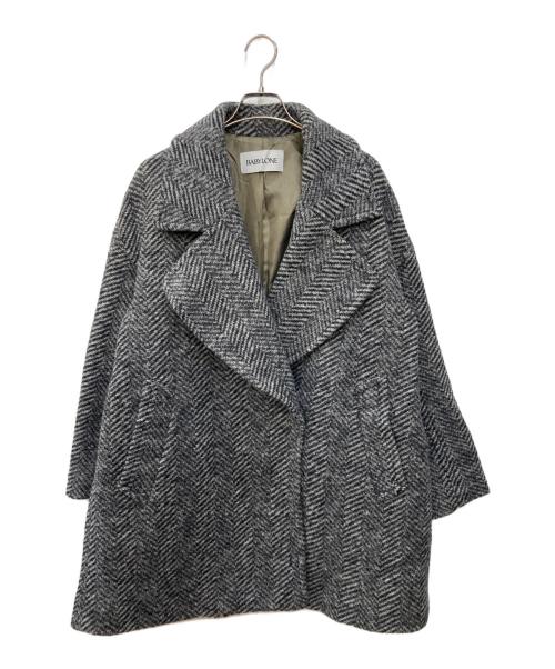 BABYLONE（バビロン）BABYLONE (バビロン) ヘリンボーンミドルコート グレー サイズ:FREEの古着・服飾アイテム