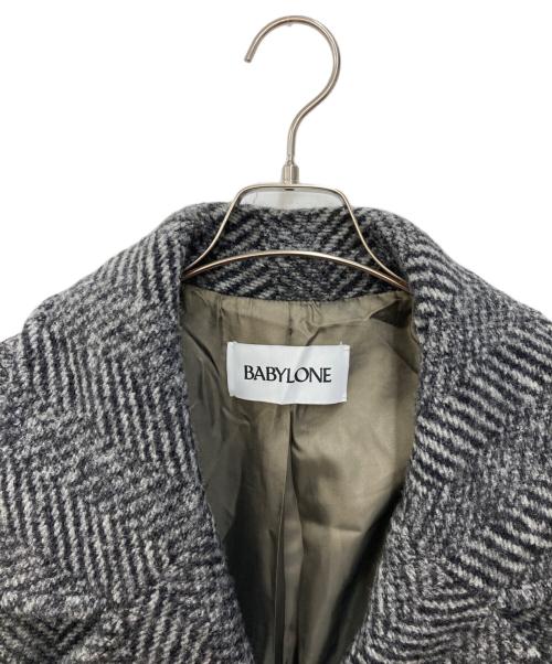 BABYLONE（バビロン）BABYLONE (バビロン) ヘリンボーンミドルコート グレー サイズ:FREEの古着・服飾アイテム