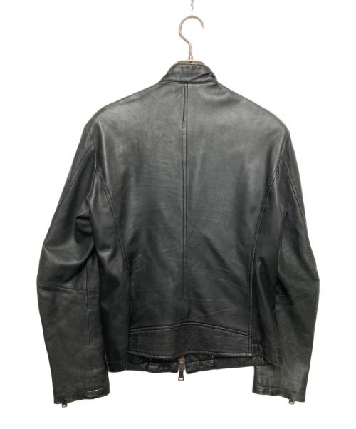 BURBERRY BLACK LABEL（バーバリーブラックレーベル）BURBERRY BLACK LABEL (バーバリーブラックレーベル) シープレザーシングルレザージャケット ブラック サイズ:Mの古着・服飾アイテム