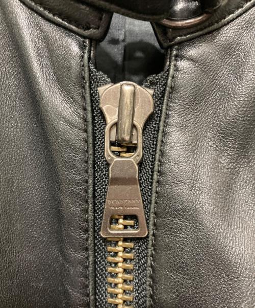 BURBERRY BLACK LABEL（バーバリーブラックレーベル）BURBERRY BLACK LABEL (バーバリーブラックレーベル) シープレザーシングルレザージャケット ブラック サイズ:Mの古着・服飾アイテム