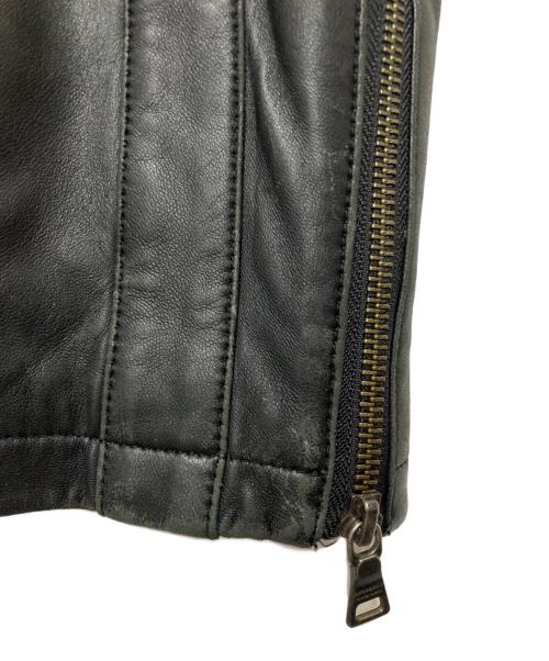 BURBERRY BLACK LABEL（バーバリーブラックレーベル）BURBERRY BLACK LABEL (バーバリーブラックレーベル) シープレザーシングルレザージャケット ブラック サイズ:Mの古着・服飾アイテム