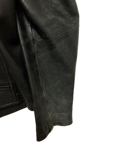 BURBERRY BLACK LABEL（バーバリーブラックレーベル）BURBERRY BLACK LABEL (バーバリーブラックレーベル) シープレザーシングルレザージャケット ブラック サイズ:Mの古着・服飾アイテム