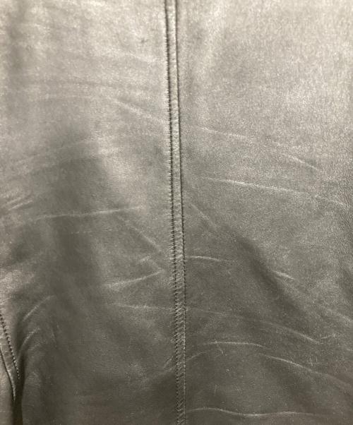 BURBERRY BLACK LABEL（バーバリーブラックレーベル）BURBERRY BLACK LABEL (バーバリーブラックレーベル) シープレザーシングルレザージャケット ブラック サイズ:Mの古着・服飾アイテム