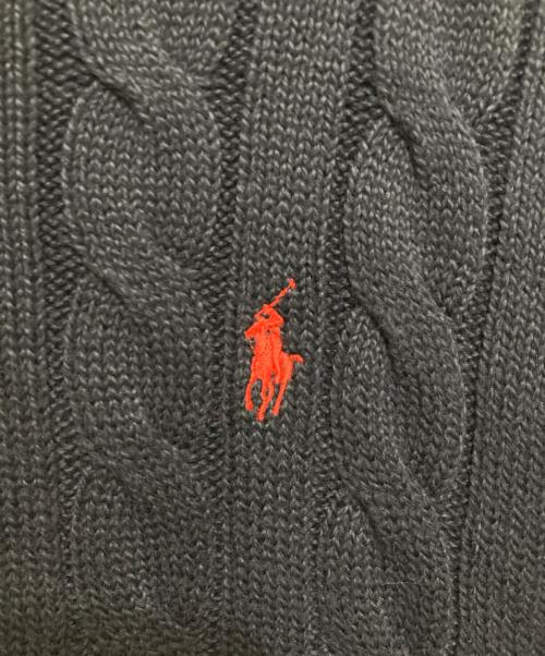 POLO RALPH LAUREN（ポロ・ラルフローレン）POLO RALPH LAUREN (ポロ・ラルフローレン) ポニー刺繍ケーブルニット ネイビー サイズ:LGの古着・服飾アイテム