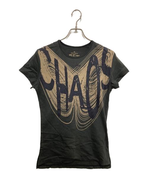 Vivienne Westwood man（ヴィヴィアン ウェストウッド マン）Vivienne Westwood man (ヴィヴィアン ウェストウッド マン) CHAOS オーブ プリントtシャツ グレー サイズ:44の古着・服飾アイテム