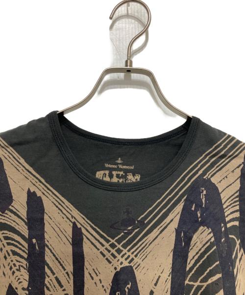 Vivienne Westwood man（ヴィヴィアン ウェストウッド マン）Vivienne Westwood man (ヴィヴィアン ウェストウッド マン) CHAOS オーブ プリントtシャツ グレー サイズ:44の古着・服飾アイテム
