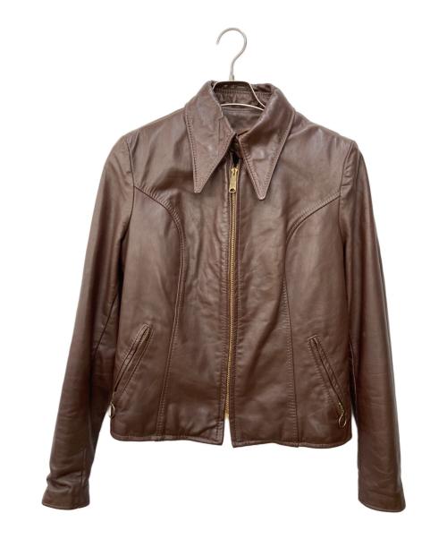 BROOKS（ブルックス）brooks (ブルックス) レザージャケット ブラウン サイズ:36の古着・服飾アイテム
