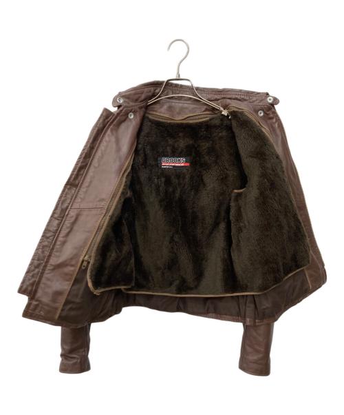 BROOKS（ブルックス）brooks (ブルックス) レザージャケット ブラウン サイズ:36の古着・服飾アイテム