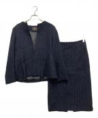 Demi-Luxe Beamsデミルクス ビームス）の古着「ツイード ペプラム スカートセットアップスーツ」｜ネイビー