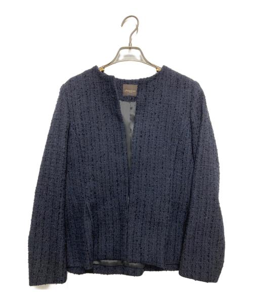 Demi-Luxe Beams（デミルクス ビームス）Demi-Luxe BEAMS (デミルクス ビームス) ツイード ペプラム スカートセットアップスーツ ネイビー サイズ:38の古着・服飾アイテム