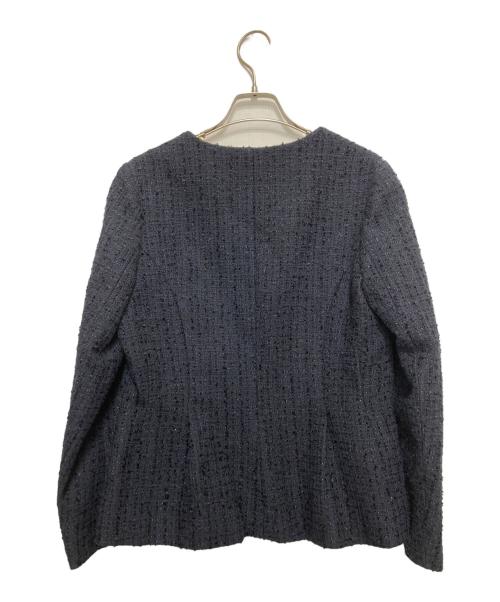 Demi-Luxe Beams（デミルクス ビームス）Demi-Luxe BEAMS (デミルクス ビームス) ツイード ペプラム スカートセットアップスーツ ネイビー サイズ:38の古着・服飾アイテム