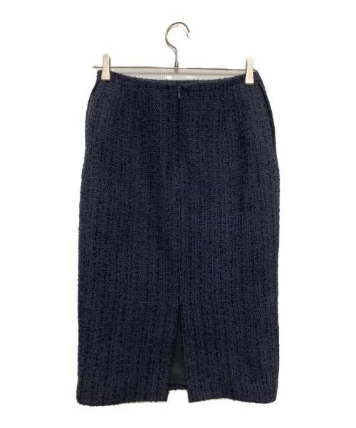 Demi-Luxe Beams（デミルクス ビームス）Demi-Luxe BEAMS (デミルクス ビームス) ツイード ペプラム スカートセットアップスーツ ネイビー サイズ:38の古着・服飾アイテム