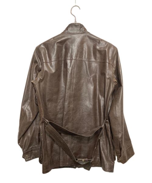 PS Paul Smith（ＰＳポールスミス）PS Paul Smith (ＰＳポールスミス) シープレザーモーターサイクルジャケット ブラウン サイズ:Ⅿの古着・服飾アイテム