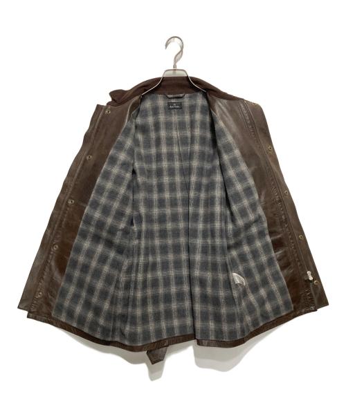 PS Paul Smith（ＰＳポールスミス）PS Paul Smith (ＰＳポールスミス) シープレザーモーターサイクルジャケット ブラウン サイズ:Ⅿの古着・服飾アイテム