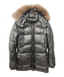 TOMORROW LAND×kemit（トゥモローランド×ケミット）の古着「シルバーフォックスシープレザーダウンジャケット」｜ブラック