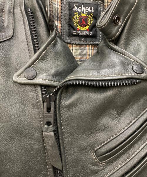 Schott（ショット）Schott (ショット) キルティングパッドライダースジャケット ブラック サイズ:XSの古着・服飾アイテム