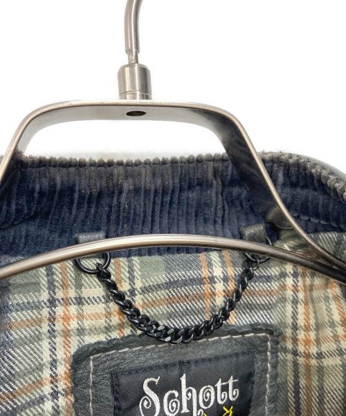 Schott（ショット）Schott (ショット) キルティングパッドライダースジャケット ブラック サイズ:XSの古着・服飾アイテム